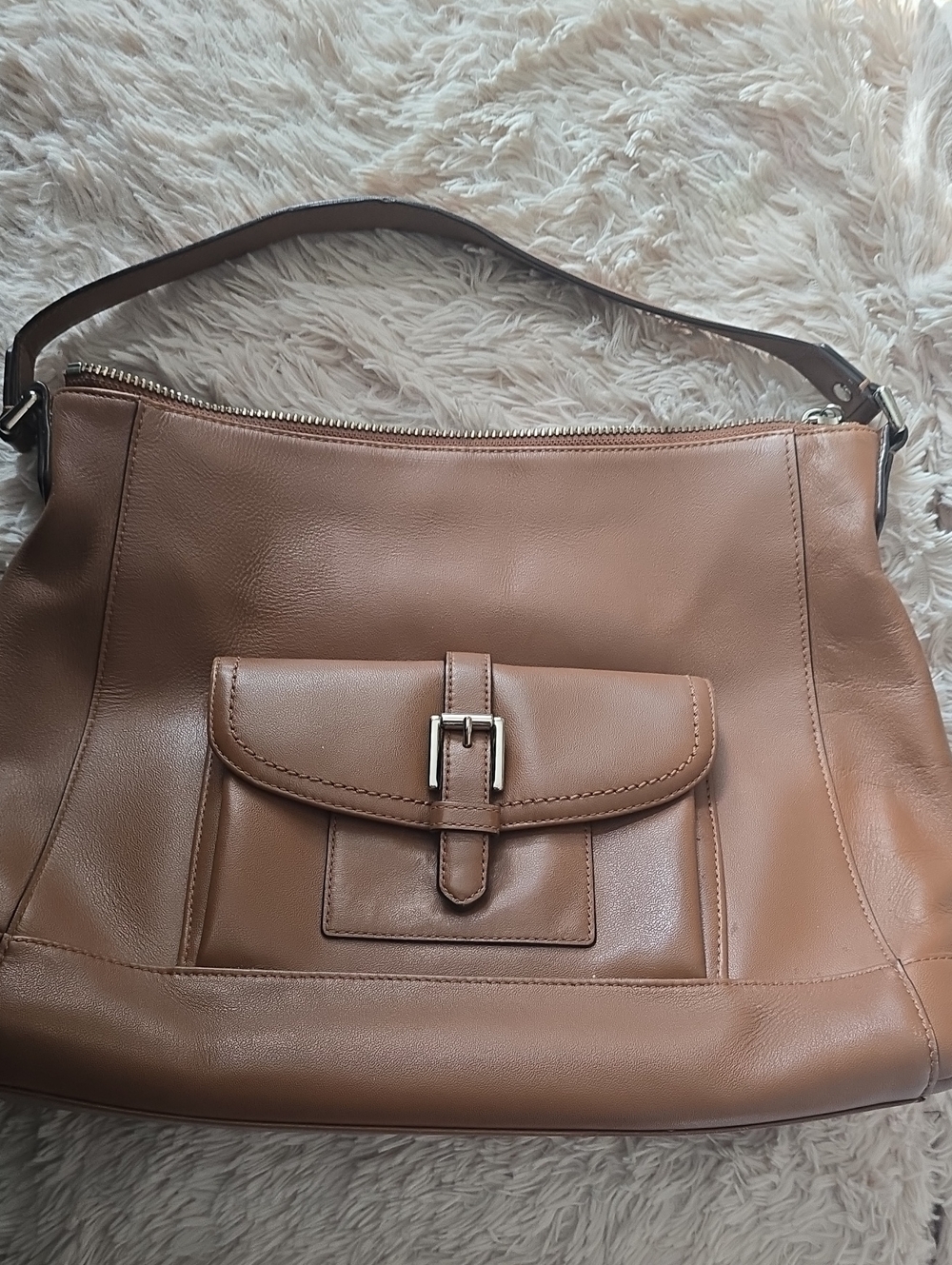 Coach Charlie Leather Front Pocket Hobo Brown